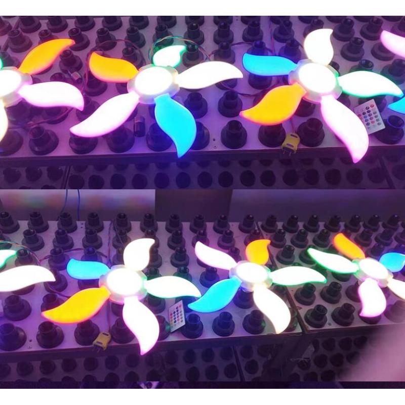 75W 140LED Garaj Lambası 5 yapraklı Katlanır Deforme Edilebilir 4800LM E27 Fan Şekli Tavan Atölye Lambası