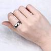2/4/6/8mm Mens Wedding Band Polished Women Titanium Simple Engagement Classic Rings Black Silver Color Lady anel 3-15