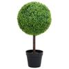 VidaXL Artificial Boxwood Plant with Pot Ball Shape Green 71 Cm