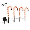 Red White Christmas Decor 4Pcs Solar Candy Cane Pathway Lights Outdoor Stake Waterproof Decorative Stakes Garden Lights for Yard Lawn Patio