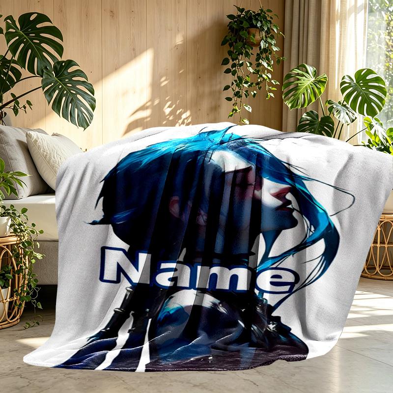 Custom Name Personalized Jinx Print Blanket, Home Decor, Bedroom, Sofa, Camping, Couch, Gifts for Birthday ChristmasEnthusiasts