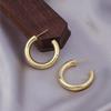 Retro Hong Kong Style Gold Plated Hoop Earrings - Versatile Cross-Border Fashion Studs