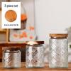 Retro Carved Storage Jar with Acacia Wood Lid for Grains, Dried Fruits, and Snacks
