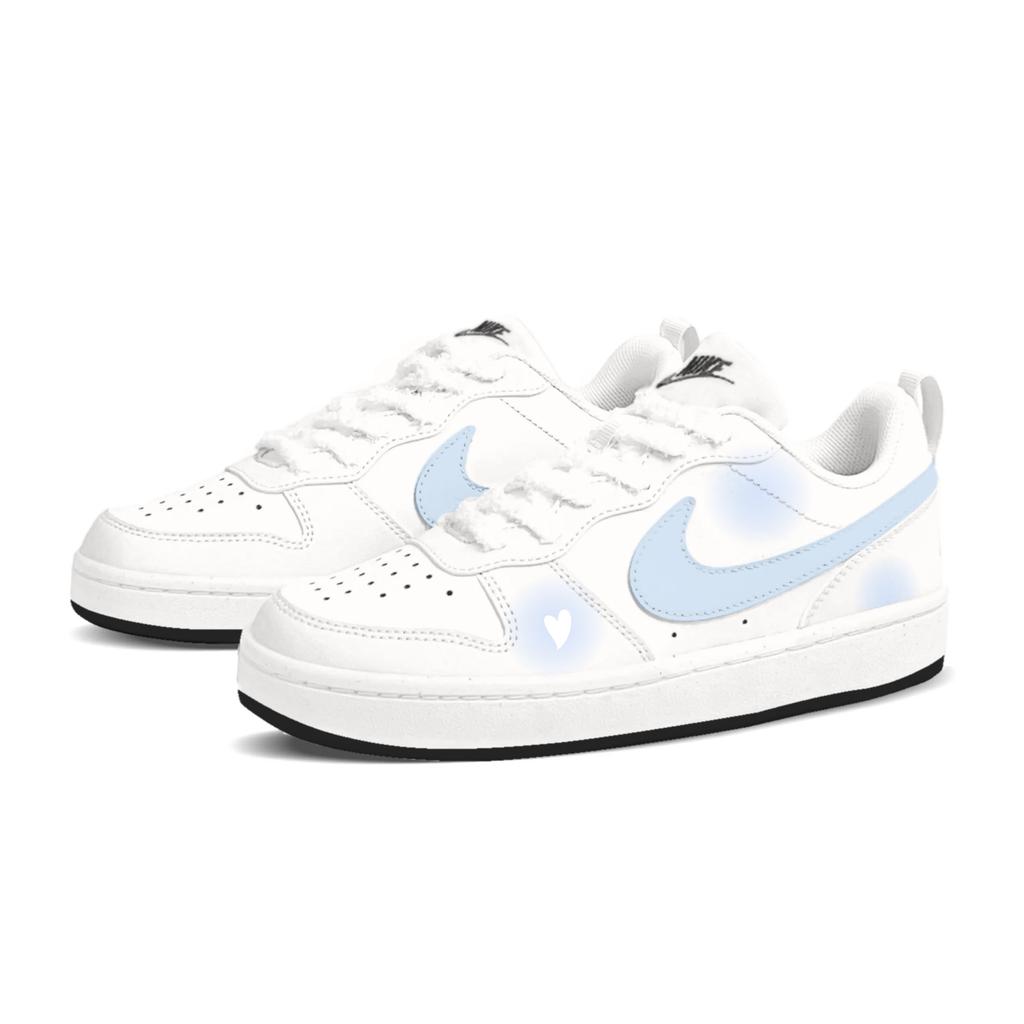 Nike Court Borough Heart Belongs Low top Skateboard Shoes Women's Blue White DV5456-104(Team1121-)