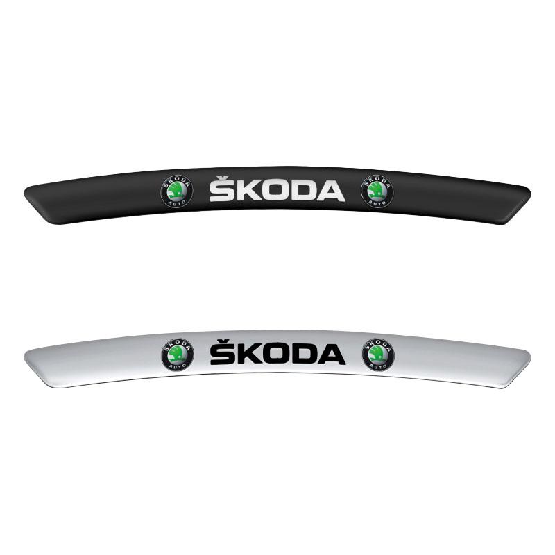 4Pcs Aluminum Car Wheel Hub Badge Sticker Tire Rim Decor Decal for Skoda SCALA Superb Octavia 2 3 A4 A5 Fabia Kamiq Kapoq Kodiaq Rapid