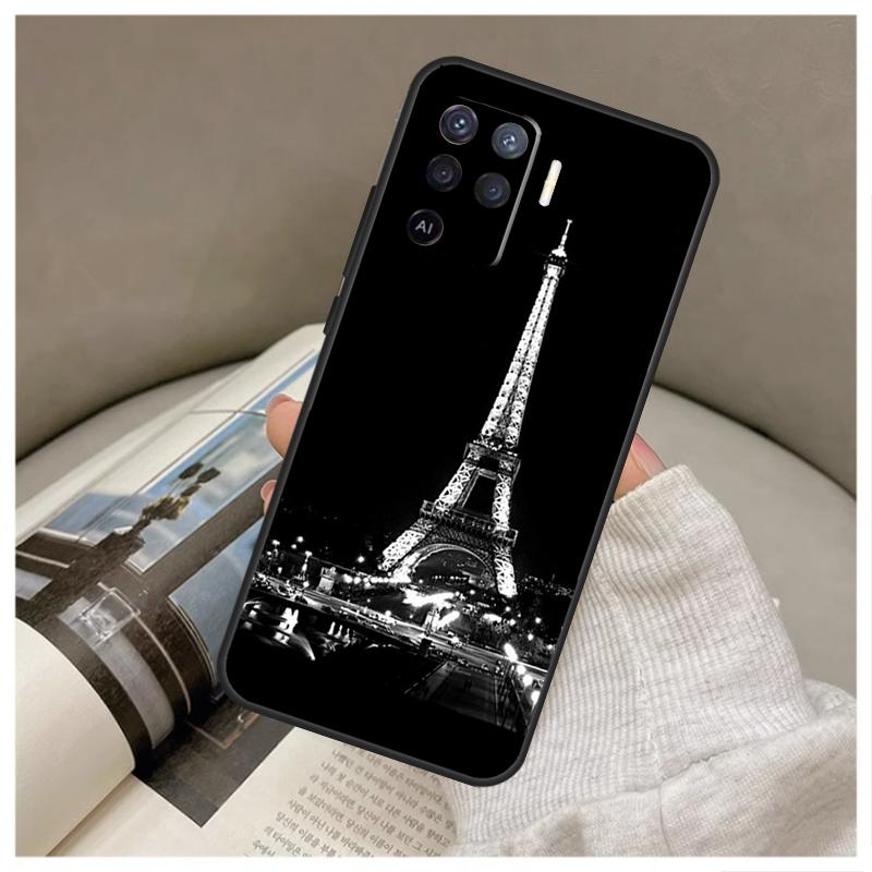Paris Eiffel Tower Case For OPPO A96 A76 A16 A54 A74 A94 A98 A78 A5 A9 A15 A17 A77 A52 A72 A53S A57S A79 Cover