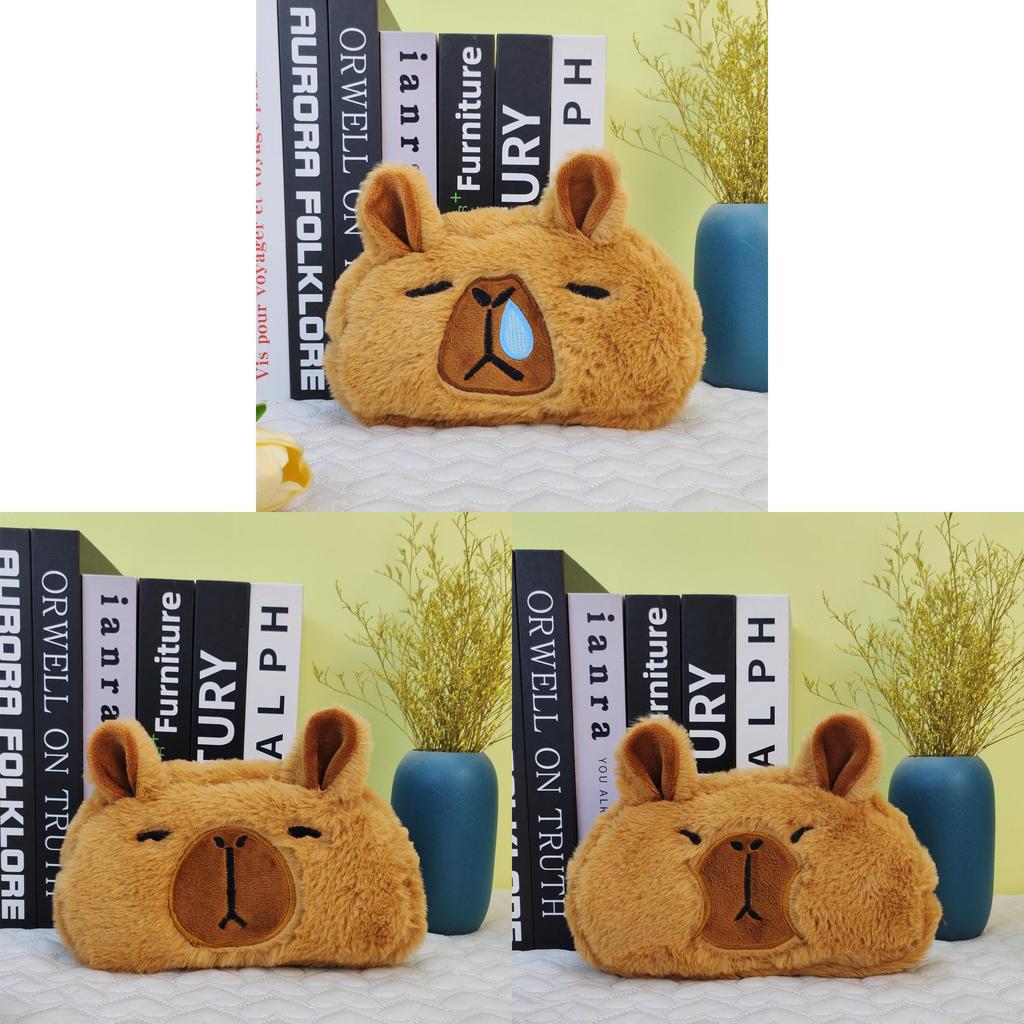 Capybara Plush Pen Case With Large Capacity For Kids And Teens Stationery Storage Bag