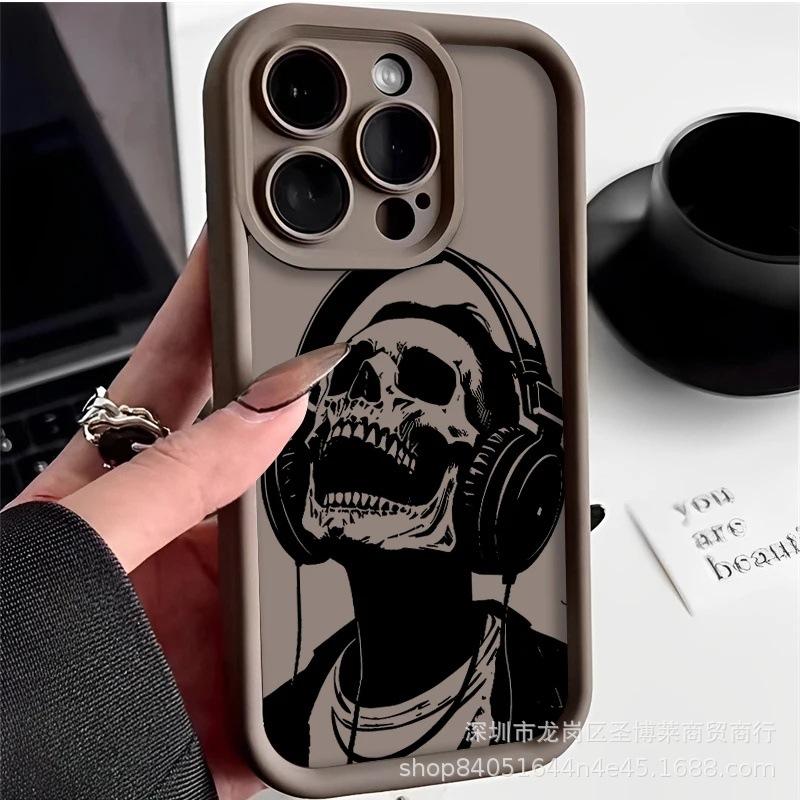 Foreign trade skull for Apple 15 mobile phone case iphone12promax set 14/13/11/XR emery 16