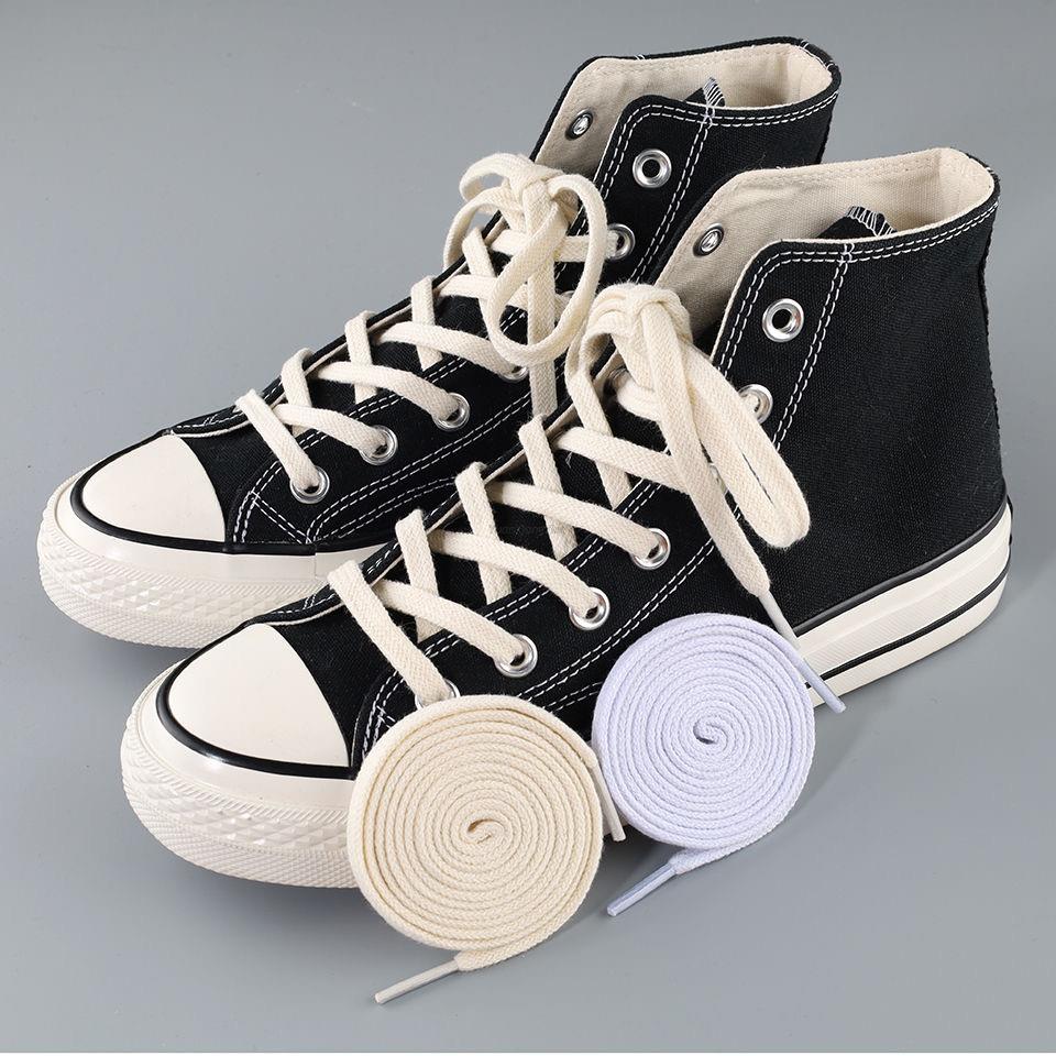 Running Sports Shoe Laces Flat Solid Shoelaces Classic Canvas Black White Shoe Laces for Sneakers Women Men Casual Shoestrings