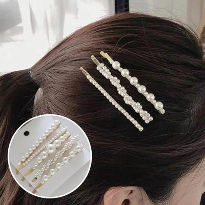 Pearl Hairpins, Feminine Guest Wedding Hairpins, 5-Piece Set
