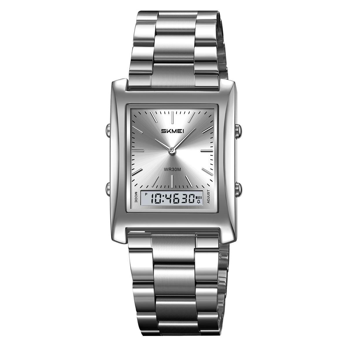 Квадратные мужские часы, простые водонепроницаемые часы, модные ретро многофункциональные электронные часы