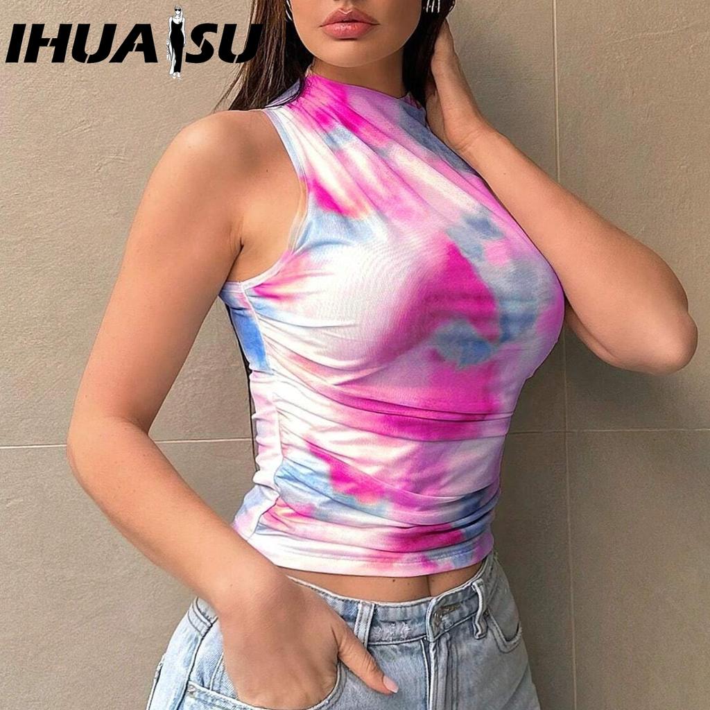 IHUASU Cool Street Style Printed Mesh Vest for Women
