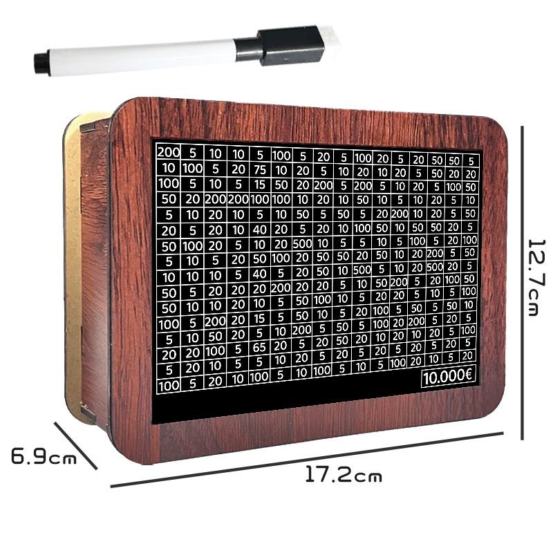 Wooden Money Saving Box Money Storage Bank With Saving Money Goals Counter Reusable Handmade Piggy Bank Coin Tray Storage Case