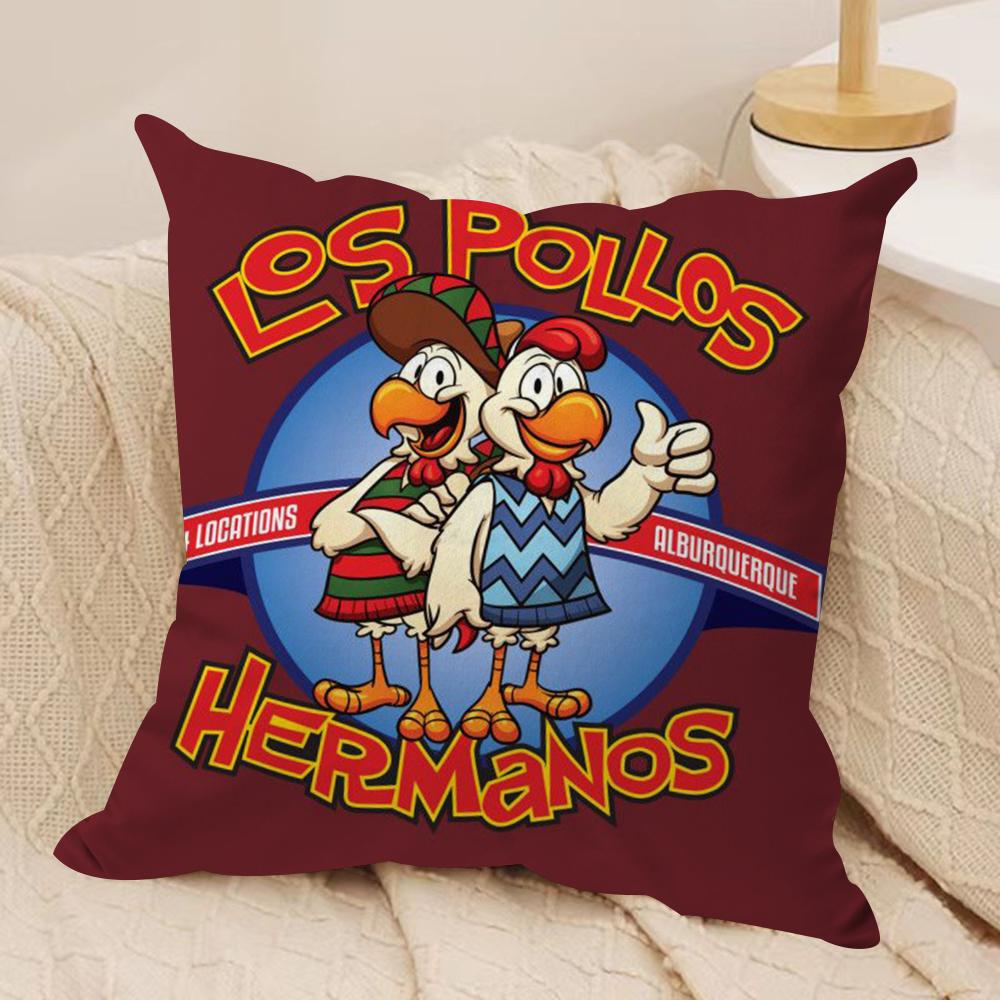 Los Pollos Hermanos Cushion Cover Silky Short Plush Double-Sided Printed Pillow Case for Sofa All Seasons Home Decor Gift
