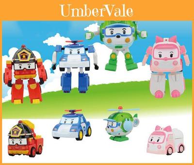 Animación de TV Coreana Robocar Poli Ambe Roy Helly Robot Transformador Set Para Niños Regalos Educativos