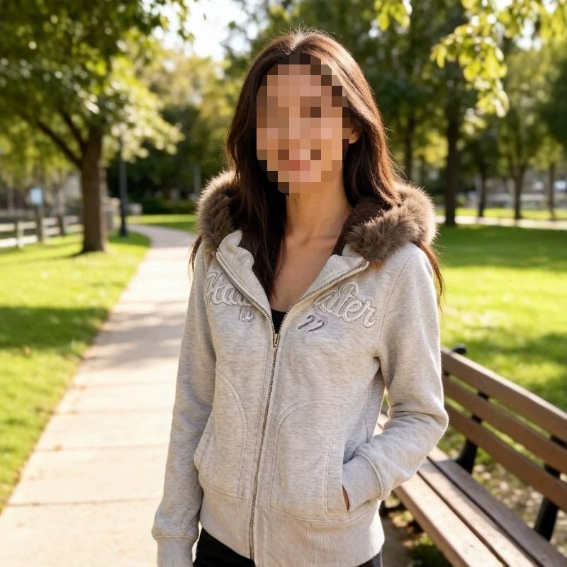 European and American street retro plush collar loose embroidered unisex spring and autumn hoodie
