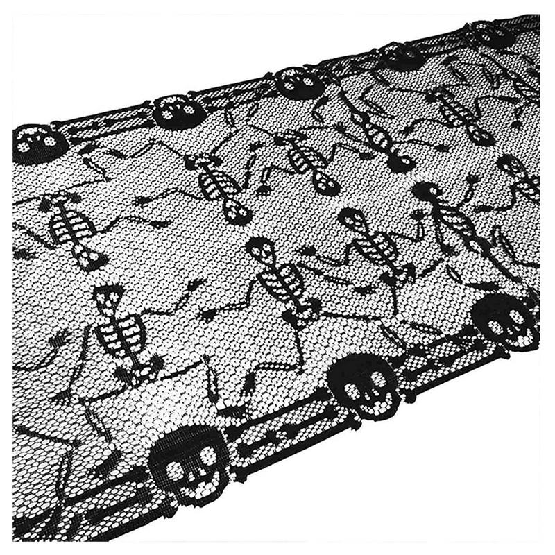 Rectangular Decorative Table Runner Halloween Tablecloth 54x108inch Black Spider Web Tablecloth Event Party Decorations Supplies