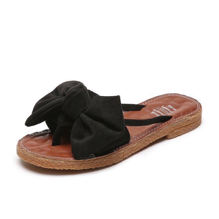 Slippers Women's Summer New Korean Version Flat Heel Fashion Outer Wear Bow Toe Cool Slippers