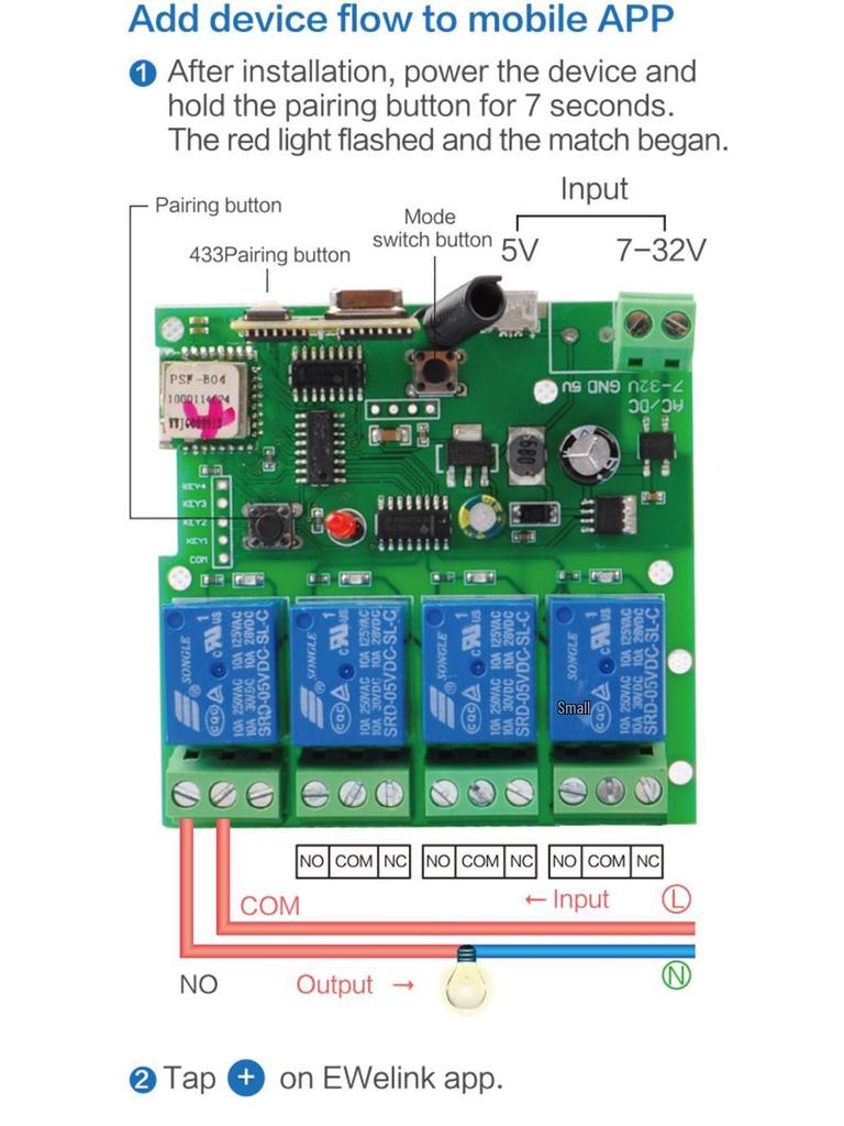 eWeLink Alexa-Compatible Four-Channel Smart Switch with Multi-Channel Timer & Remote Control