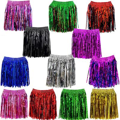 Rain Silk Skirt Dance Performance Costume Summer Beach Music Party Decoration Masquerade Birthday Grass Skirt