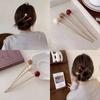 Metal Round Ball Hair Sticks For Women Girl Simple Gold Color Smooth Bead Hair Clips Hair Stick Hair Accessories Jewelry