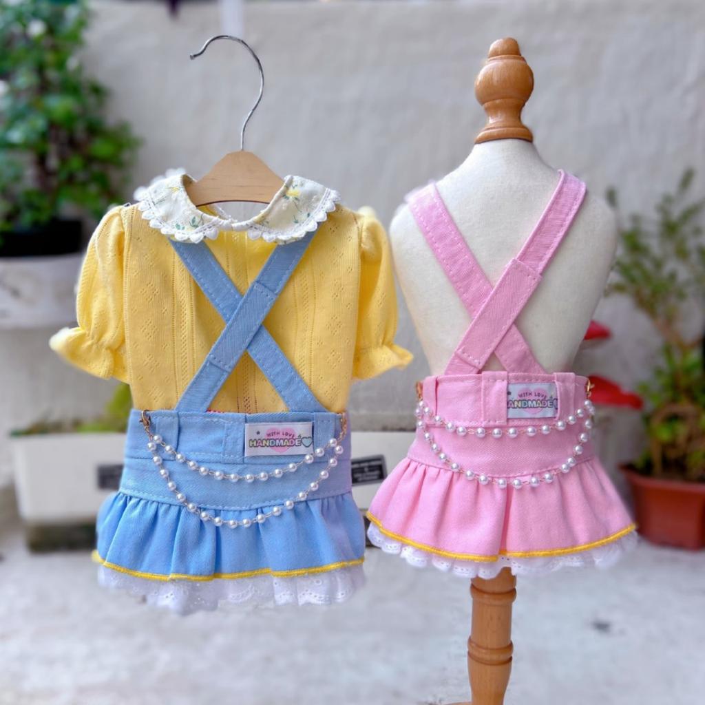 Pet Spring Cowboy Cake Strap Skirt Small Dog Teddy Strap Skirt Dog Dresses for Small Dogs Puppy Clothes