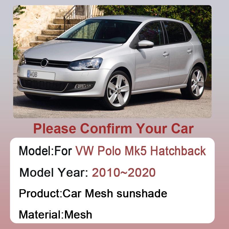 For Volkswagen VW Polo Mk5 Hatchback 2010~2020 5-door Car Mesh Sunshade Magnetic Shading Privacy Curtain Visor Auto Accessories