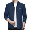 Men's 2024 Spring/Summer Korean Style Stand Collar Jacket - Casual, Business, Solid Color, Versatile, Trendy Top.