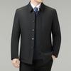 Men's High-Grade Cotton Padded Jacket - Autumn/Winter Stand-up Collar for Middle-aged Wear, Warm Outerwear.