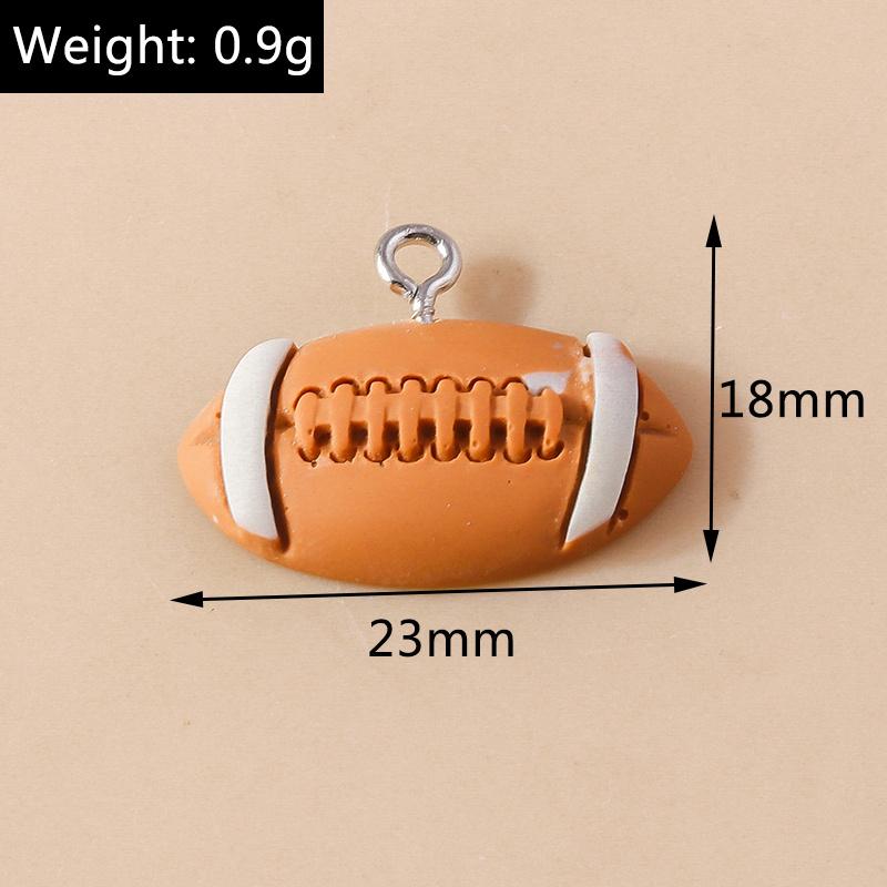 10pcs Resin Mini 3D Football Basketball Charms Pendants for Jewelry Making Necklaces Earrings Bracelet DIY Accessories Supplies