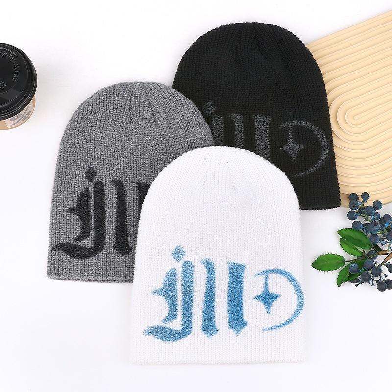 Warm men's and women's Sanskrit contrasting colors, cool fashion versatile wool, new knitted hat, pullover hat, sweet cold hat, European and American