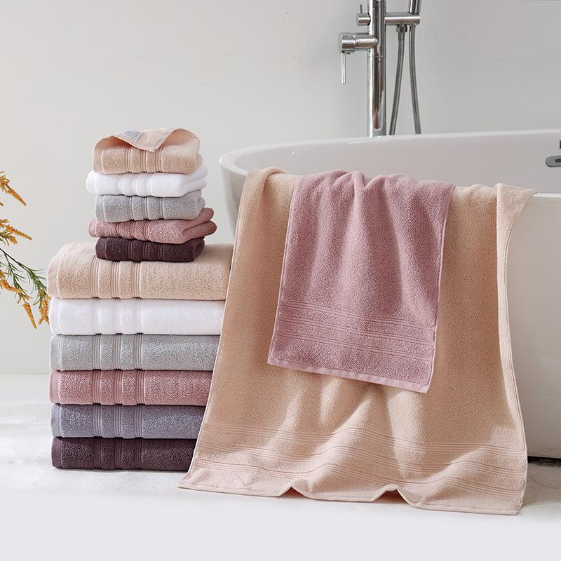 All-Cotton Luxury Bath Towel Gift Set - Thick, High-Grade, Solid Colors