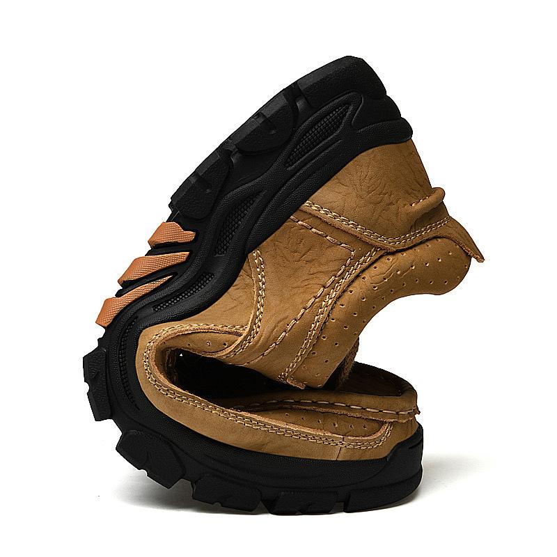 2025 Men's Shoes Outdoor Fashion Casual Shoes Leather Breathable Soft Sole Big Head Leather Shoes Dad Leather Shoes Cowhide Tooling Shoes