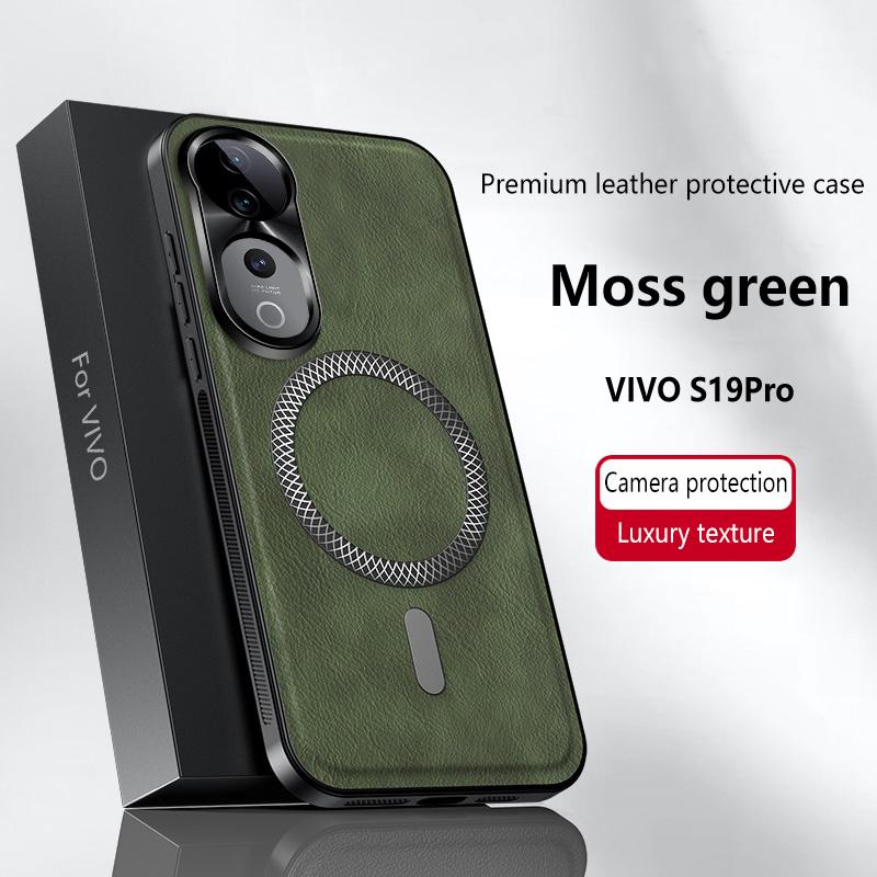 Luxusní PU kožené pouzdro na telefon pro Vivo V40 V30 V29 Pro Magsafe Magnetické Ochrana objektivu Nárazuvzdorný kryt pro Vivo S19 S18 S17 Pro