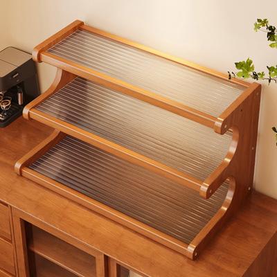 Support de Rangement Porte-Tasses Forte Charge Portante Design Transparent Étagère de Rangement Multicouche Organisateur de Bureau