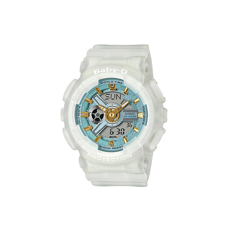CASIO Women s BABY-G Blue Watch BA-110SC-7A BA-110SC-7A White Strap