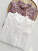 Women's Retro Cotton Linen Slimming Long Sleeve Shirt - Solid Color, Loose Fit for Spring & Autumn.