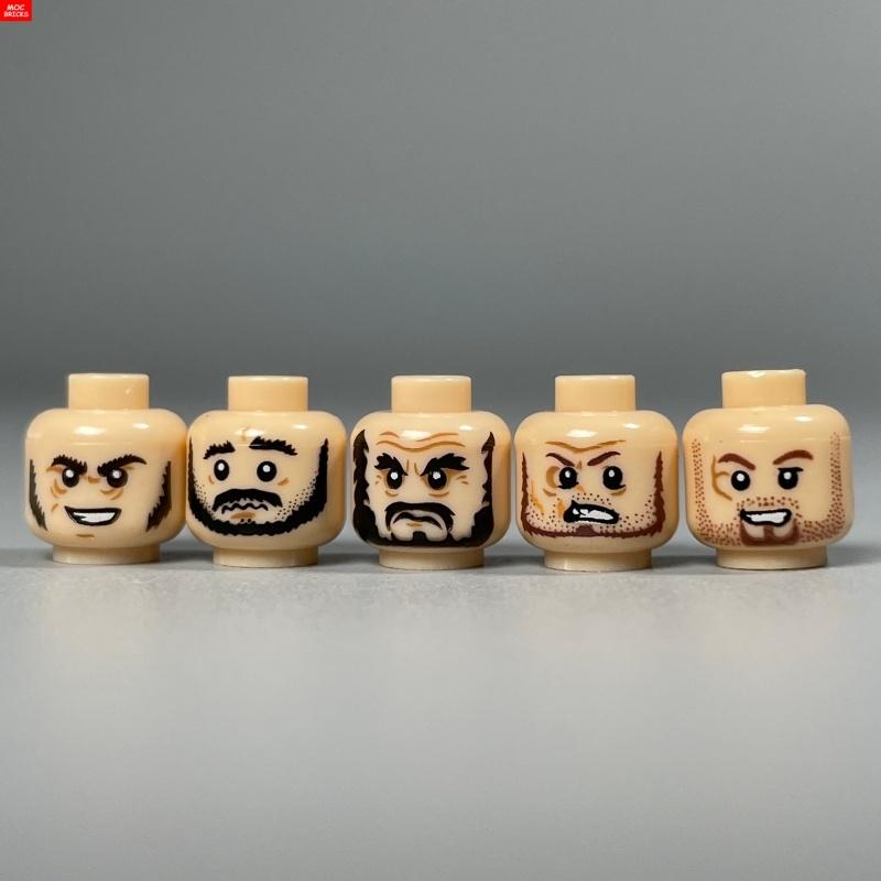 MOC Bricks Hollow Flesh Face Expression Head For 4cm Figure DIY Educational Building Blocks Toys For Children Gifts