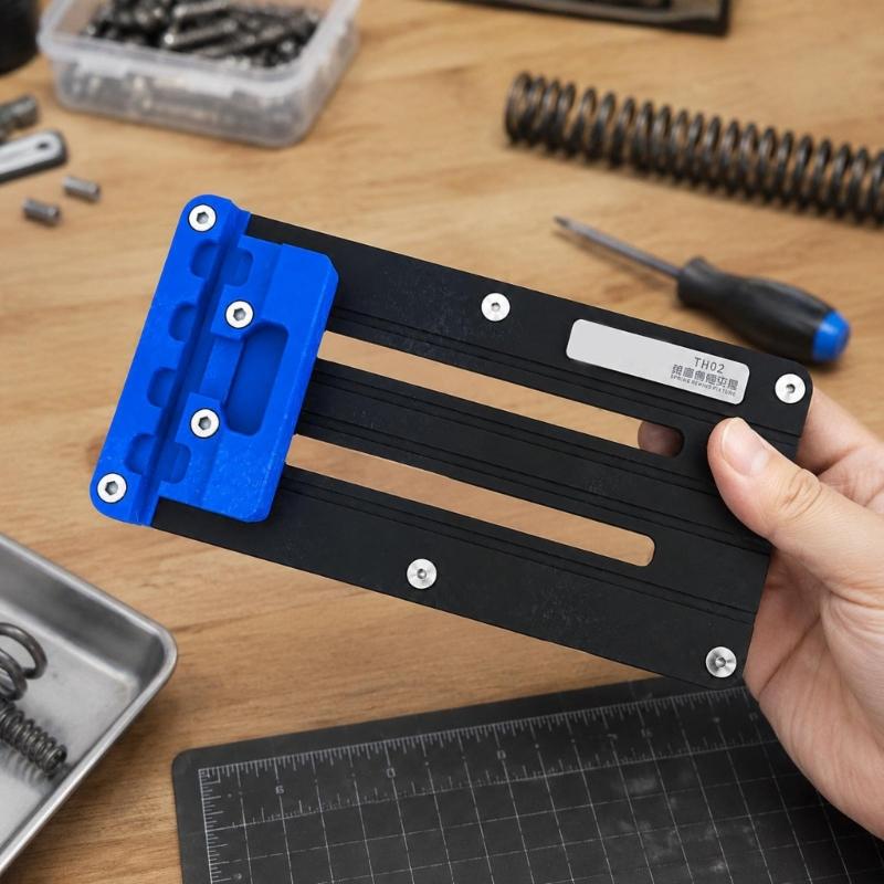 Spring Repair Holding Fixture TH02 with Sliding Clamp Block, Flat Base Screw-Fastened Contact Point for Manual Repair Maintenance Tasks
