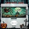 2D flat cheerful Halloween garage door banner with a background of terrifying giant spiders