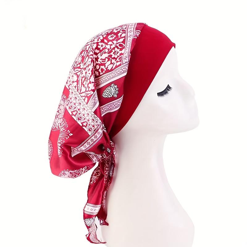Women’s Floral Print Headbands Elastic Wide Band Caps Outdoor Casual Hats Soft Stretchy Fabric All Season Versatile Headwear for Women