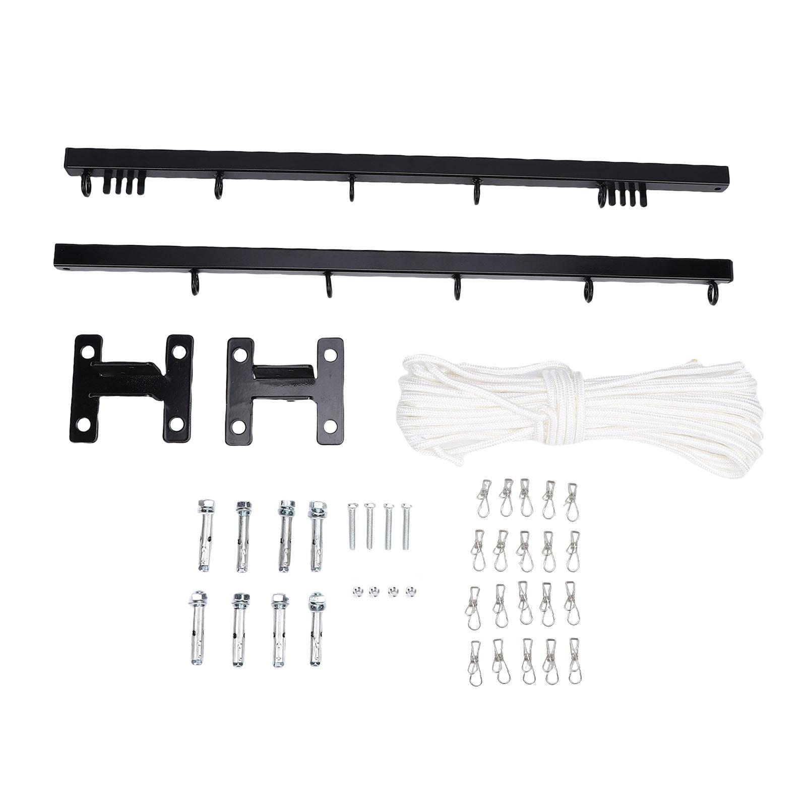 

Clothes Drying Rack with 15m Windproof Clothesline 5 Holes Each Rod 20 Clamps for Clothes Towels Bedding Sheets