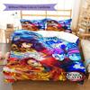 Demon Slayer Pattern Bedding Quilt Set Quilt Cover Pillowcase Home Decoration Gift (1 * Duvet Cover + 2 * Pillowcase, Without Core)