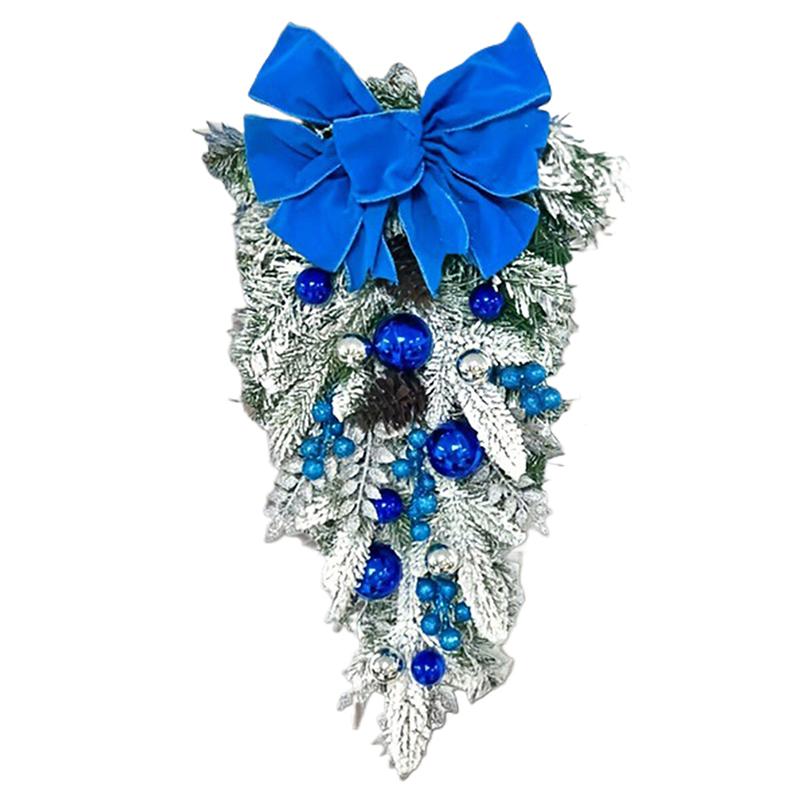 45CM Festive Christmas Wreath Pendant Available with/without Light for Home, Door, Window, and Stairs Party Decor