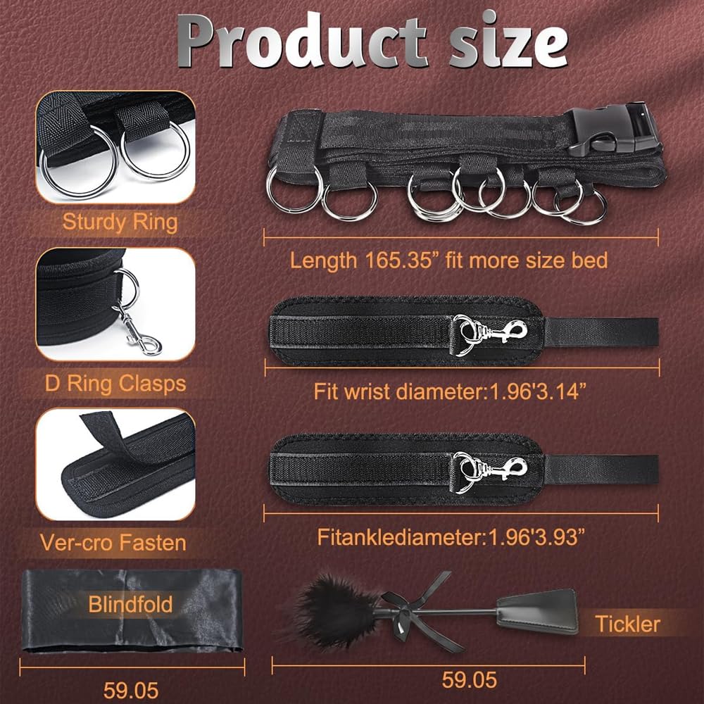 SM Goods Bed Fixed Leg Leg Restraint SM Discreet Packaging Set, Restraints, Belt, Handcuffs, Shackles, Spreading, Device, Adjustable, Training,