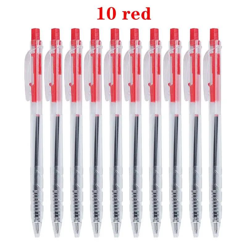 10 Pcs/set 0.7mm Retractable Ballpoint Pen Simple Press Ball Pen Wholesale Gel Pens Student Stationery Office Accessories