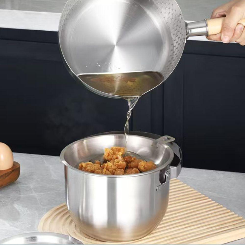 New Stainless Steel Oil Filter Pot Storage Container Large Capacity Cooking Oil Strainer Multi-Purpose Filter Tank Home Use