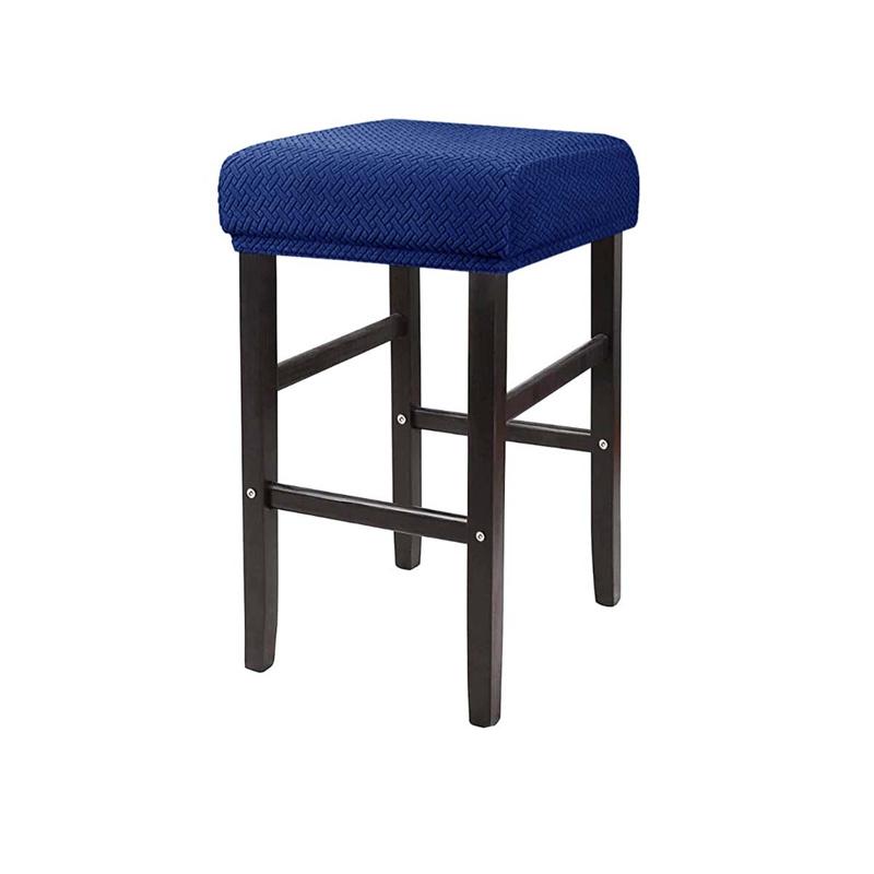 Elastic Stool Covers Solid Color Jacquard Bar Stool Slipcovers Counter Saddle Seat Covers For Living Room Restaurant S Square