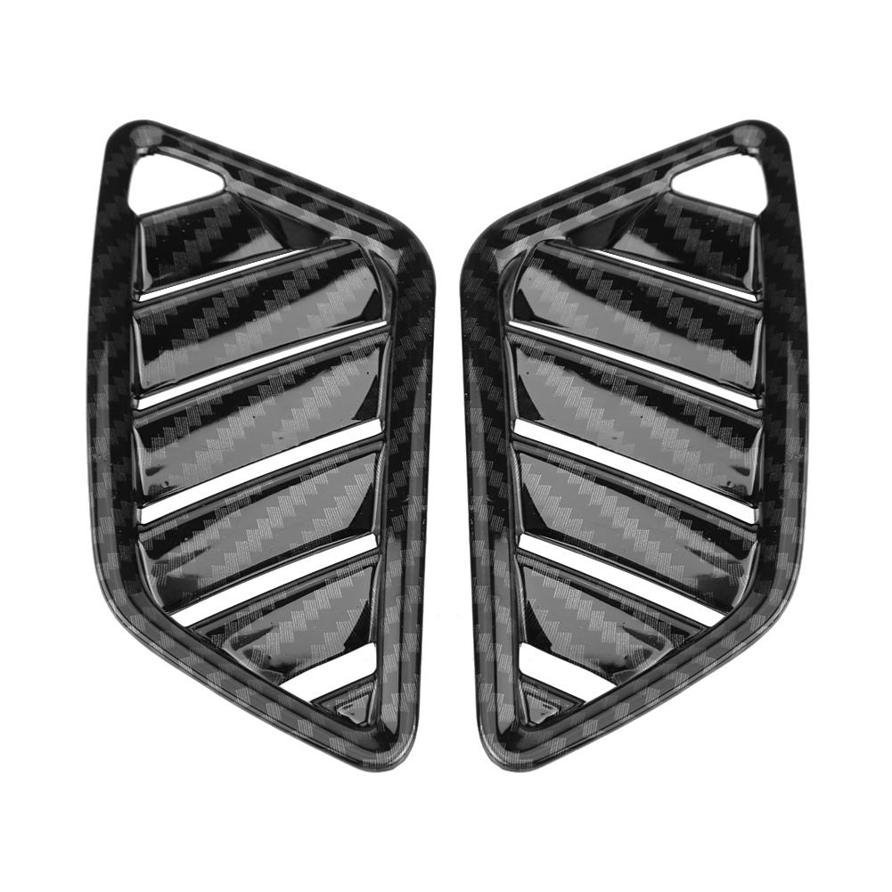 2Pcs Interior Upper Air Vent Outlet Cover Trim for Mitsubishi Eclipse Cross 17 18 Carbon Fiber