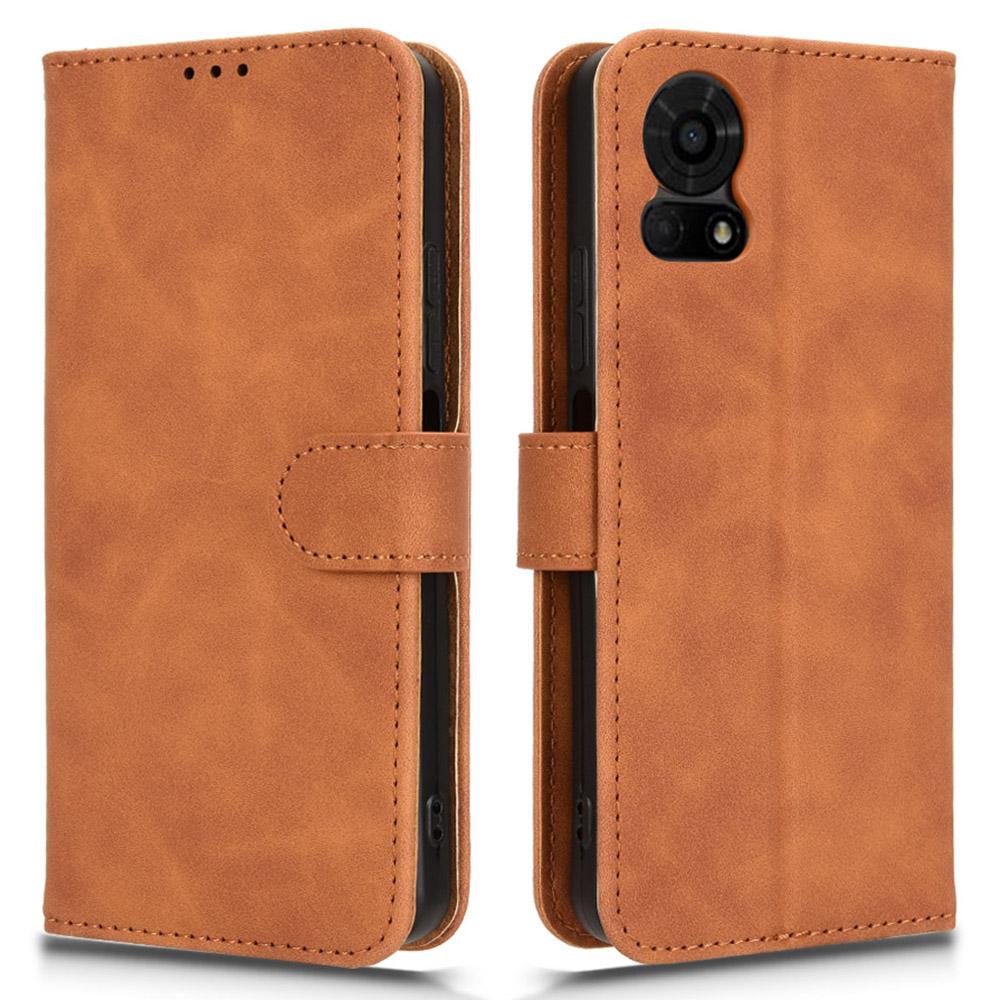 

Для TCL 50 LE Кожаный чехол-кошелек с эффектом «кожи» и противоударной защитой Brown